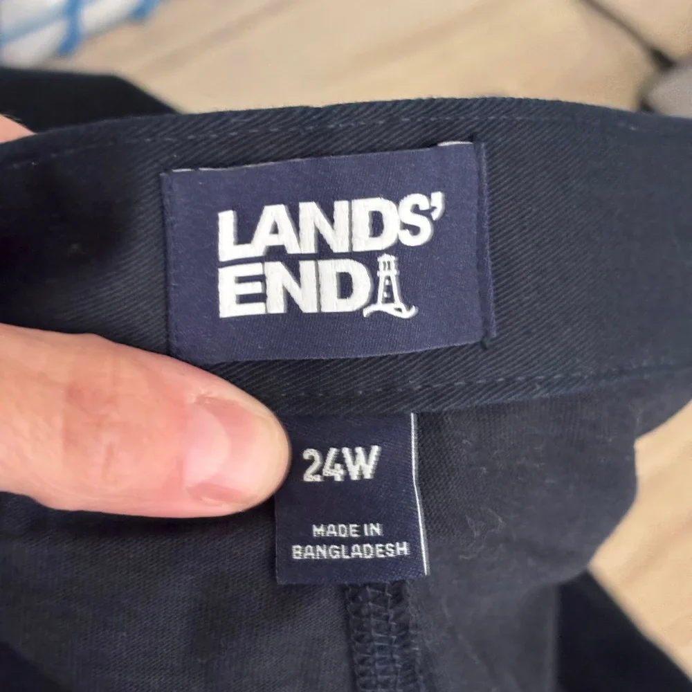 Lands End Chino Skort Skirt 24W Navy Cotton‎ Casual School Canvas Twill Shorts